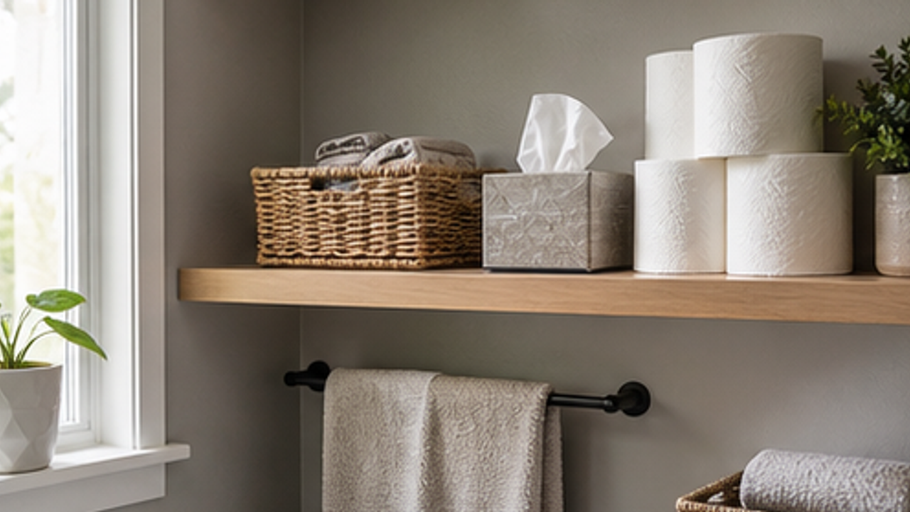How to Organize Bathroom Backup Paper Storage