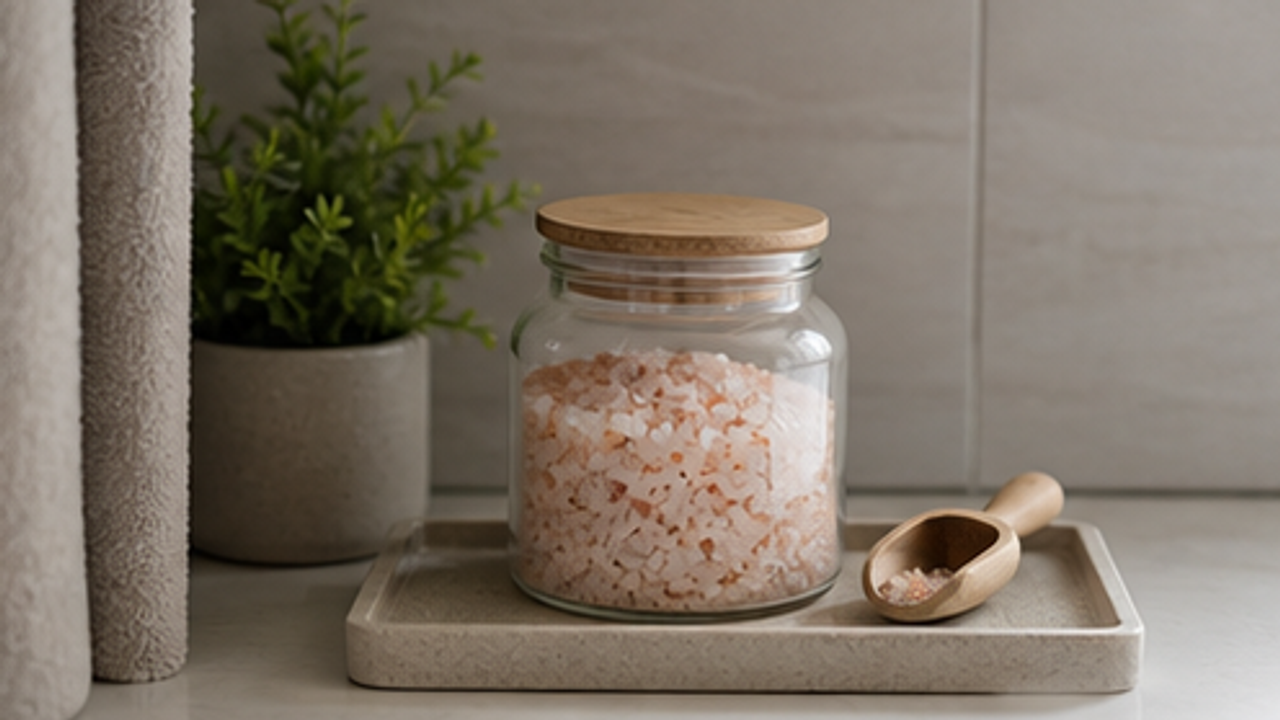 How to Organize a Bathroom Bath Salts Scoop Jar