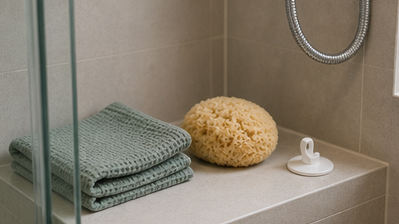 How to Set Up a Bathroom Bath Sponge Drying Hook