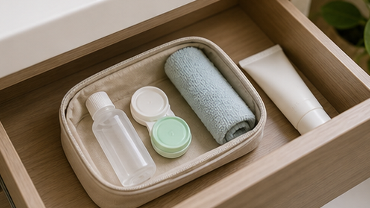 How to Prepare a Bathroom Travel Contact Lens Solution Pouch