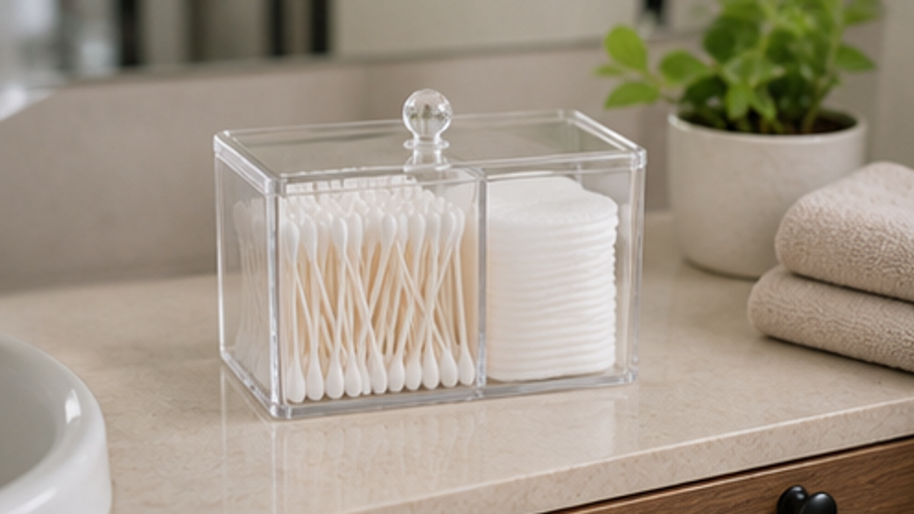 How to Organize a Bathroom Cotton Swab and Pad Box