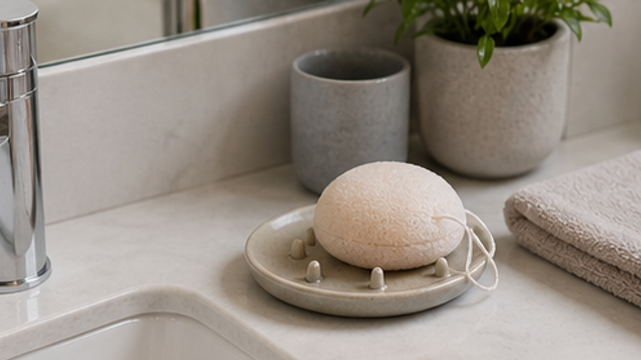 How to Set Up a Bathroom Facial Sponge Drying Saucer