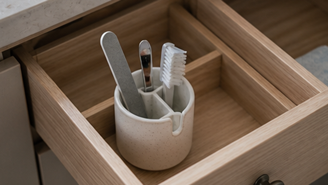 How to Organize a Nail File and Clipper Dry Cup