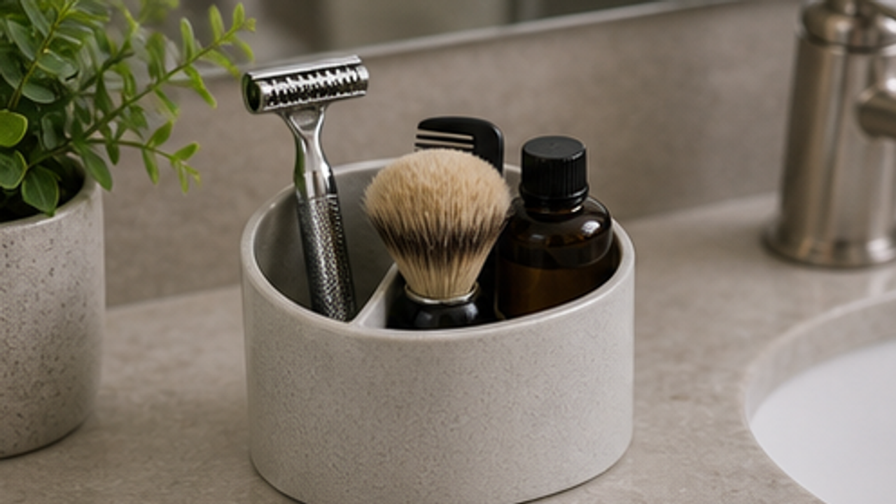 How to Organize a Bathroom Shaving Supplies Cup