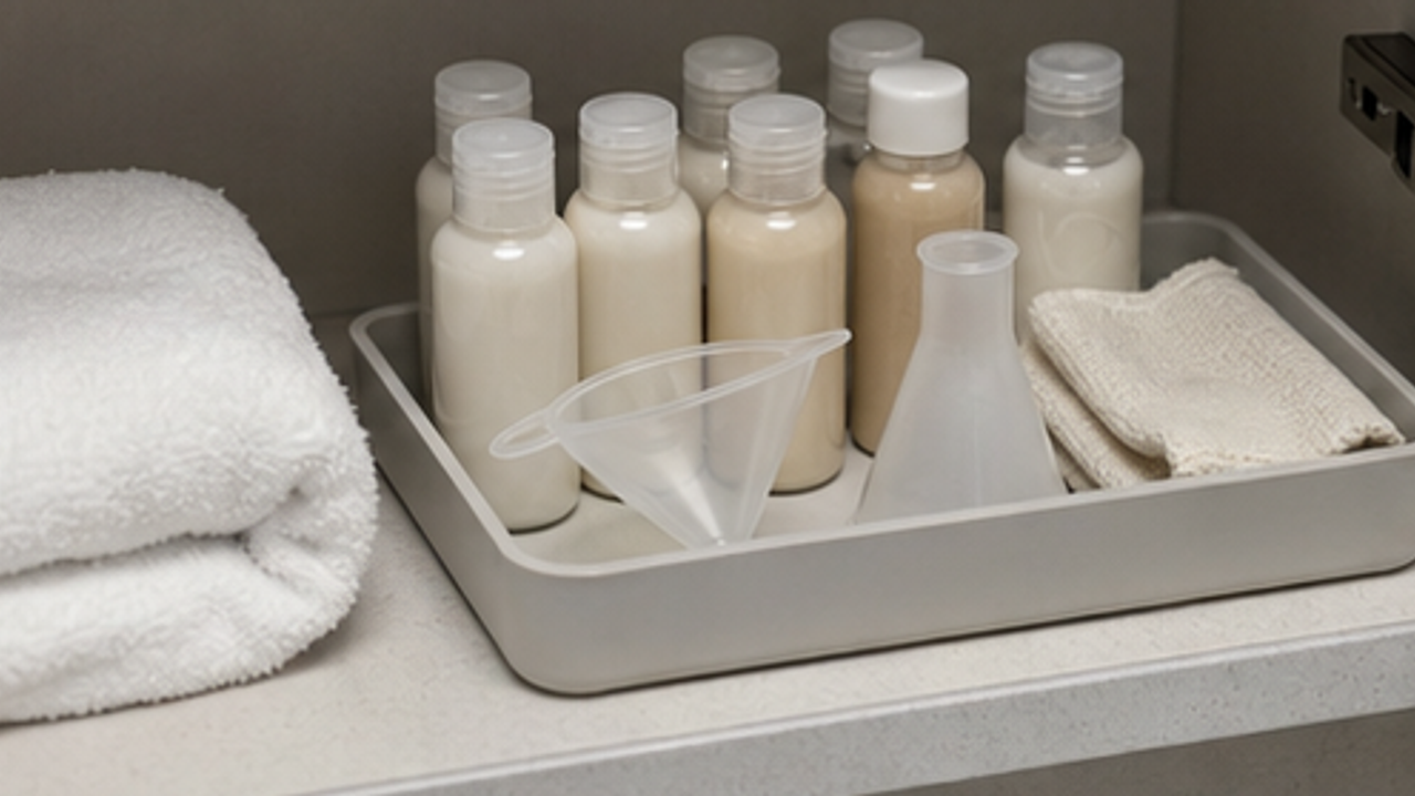 How to Prepare a Bathroom Travel Lotion Refill Tray