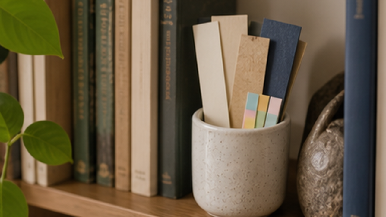 How to Organize a Bookshelf Bookmark Cup