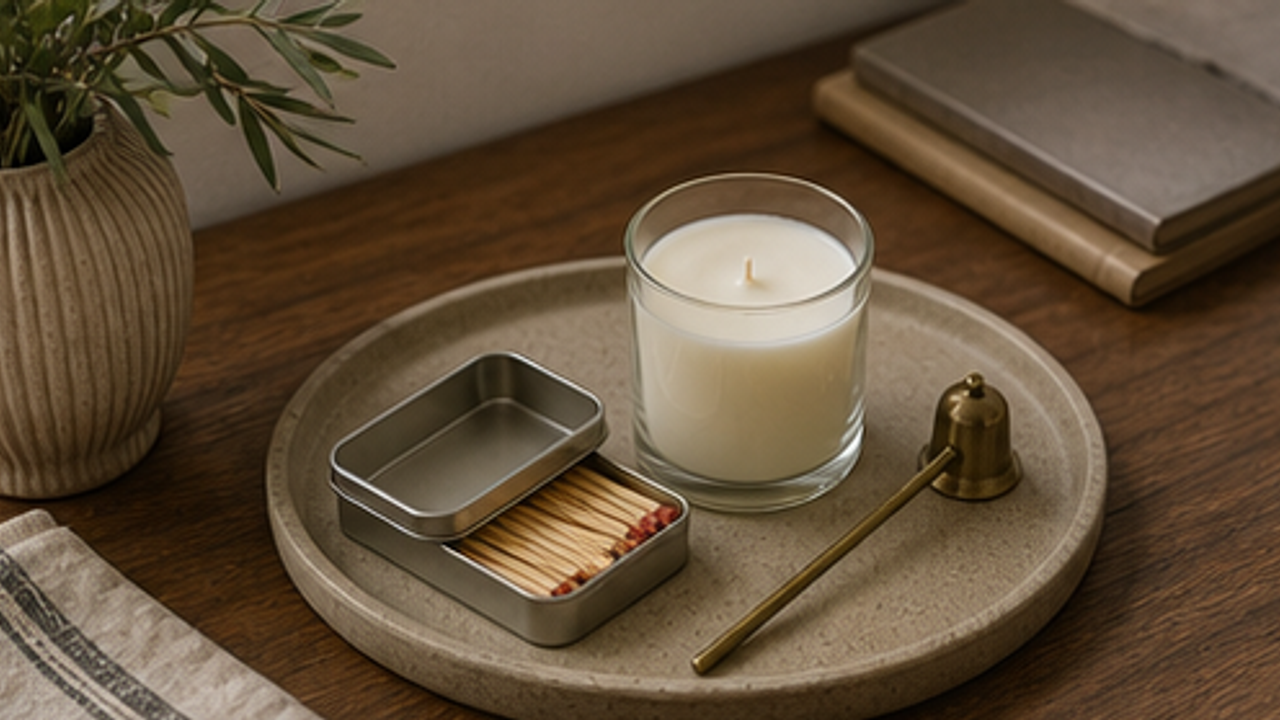 How to Set Up a Candle and Match Safety Tray