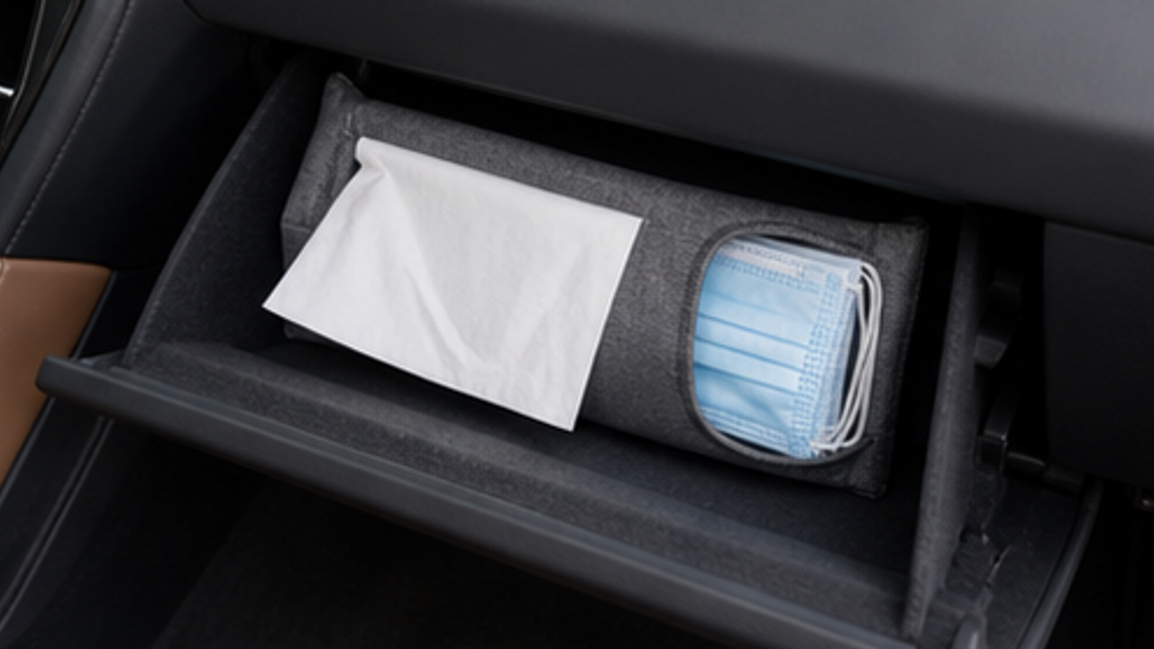 How to Organize a Car Glovebox Tissue and Mask Sleeve