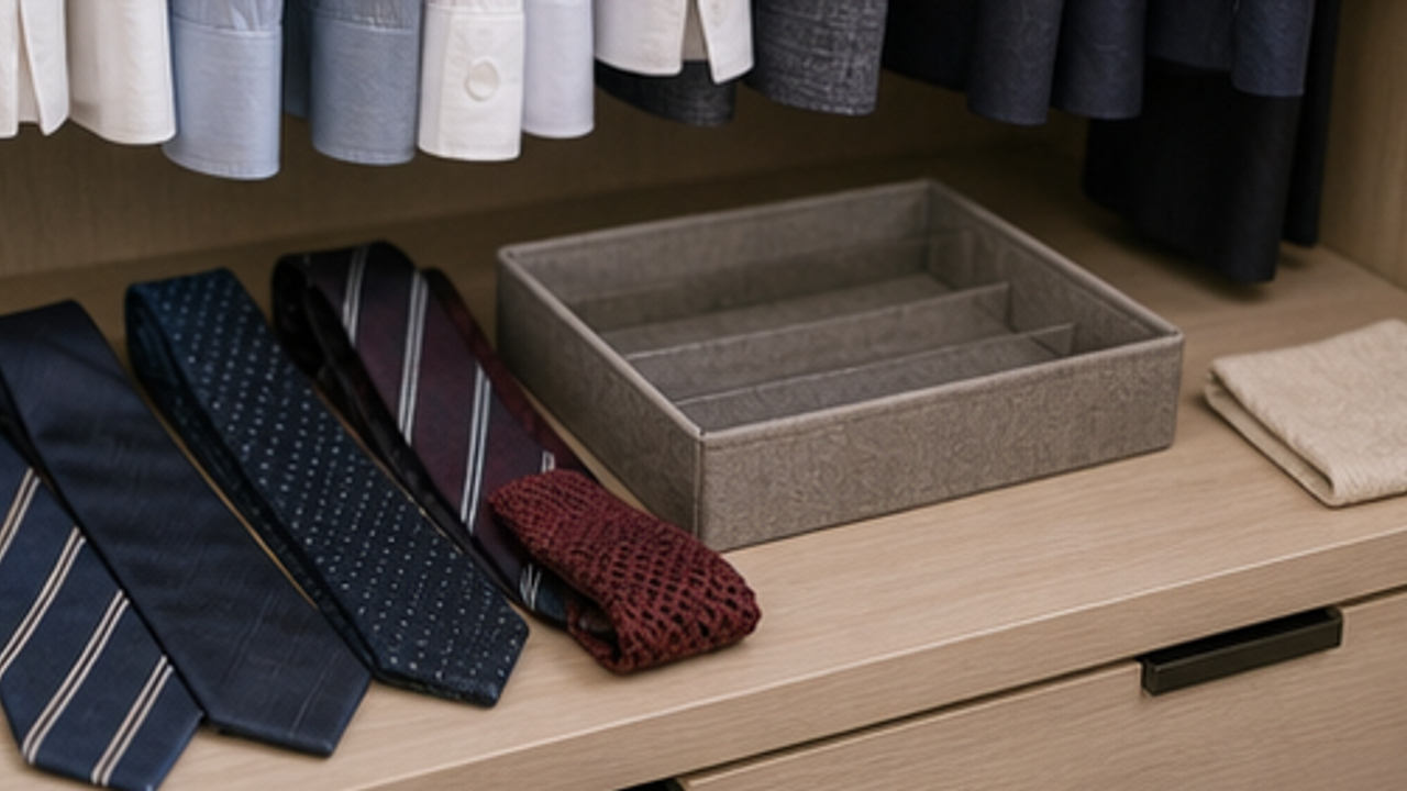 How to Organize Closet Ties in a Roll Tray