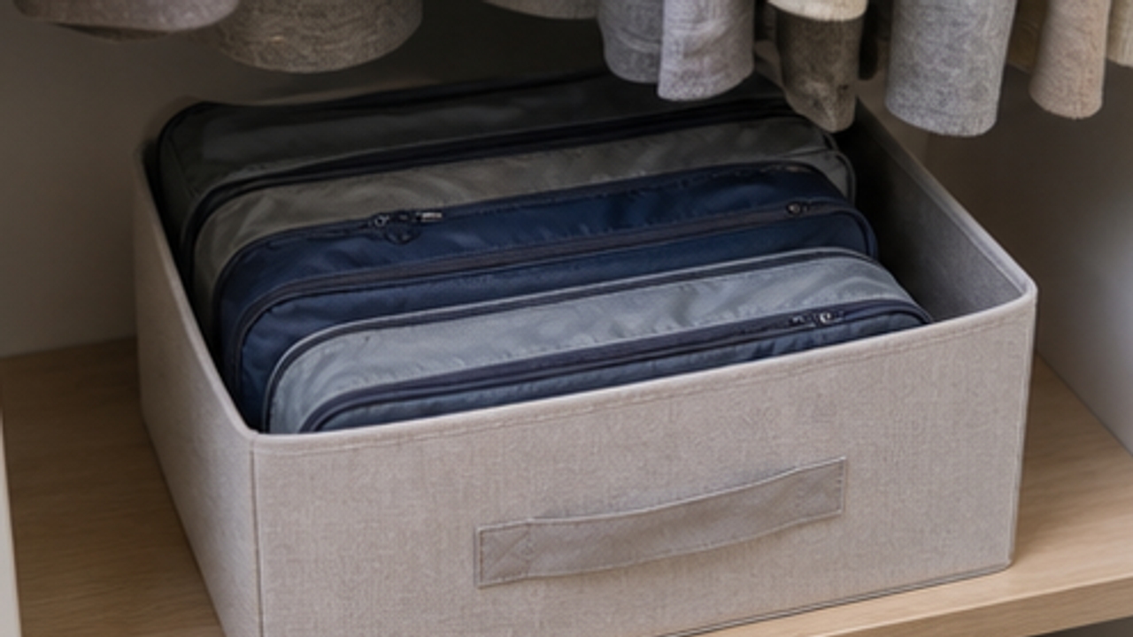 How to Organize a Closet Travel Packing Cube Shelf