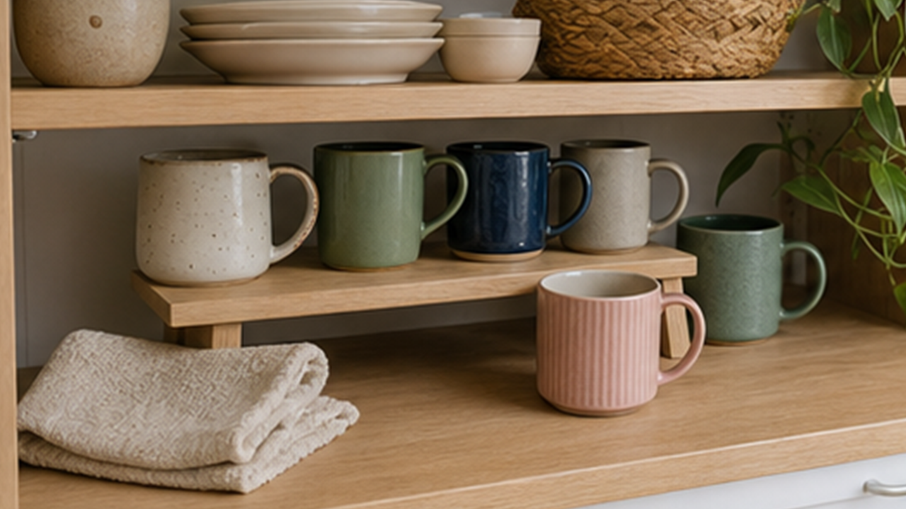 How to Set Up a Coffee Mug Rotation Shelf