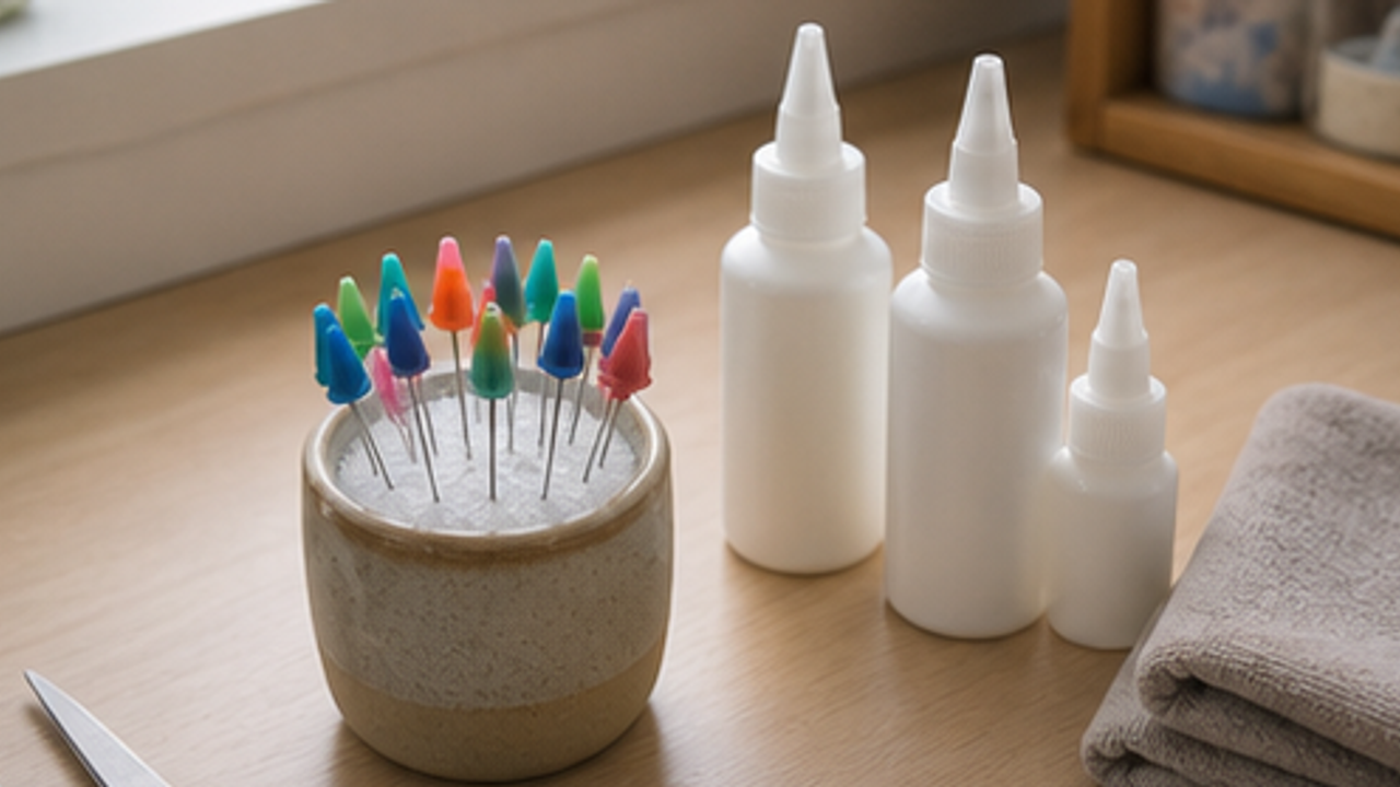 How to Organize a Craft Glue Nozzle Pin Cup