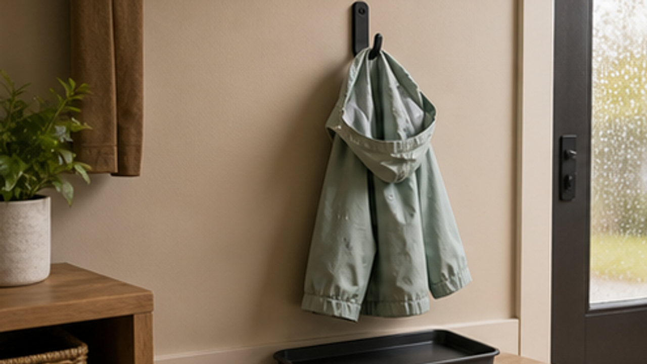 How to Set Up an Entryway Raincoat Drying Hook