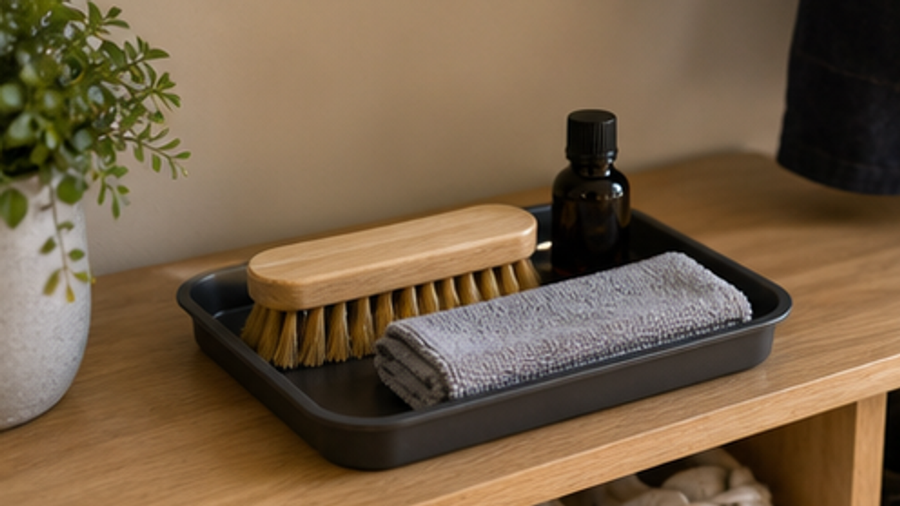 How to Set Up an Entryway Shoe Brush Tray