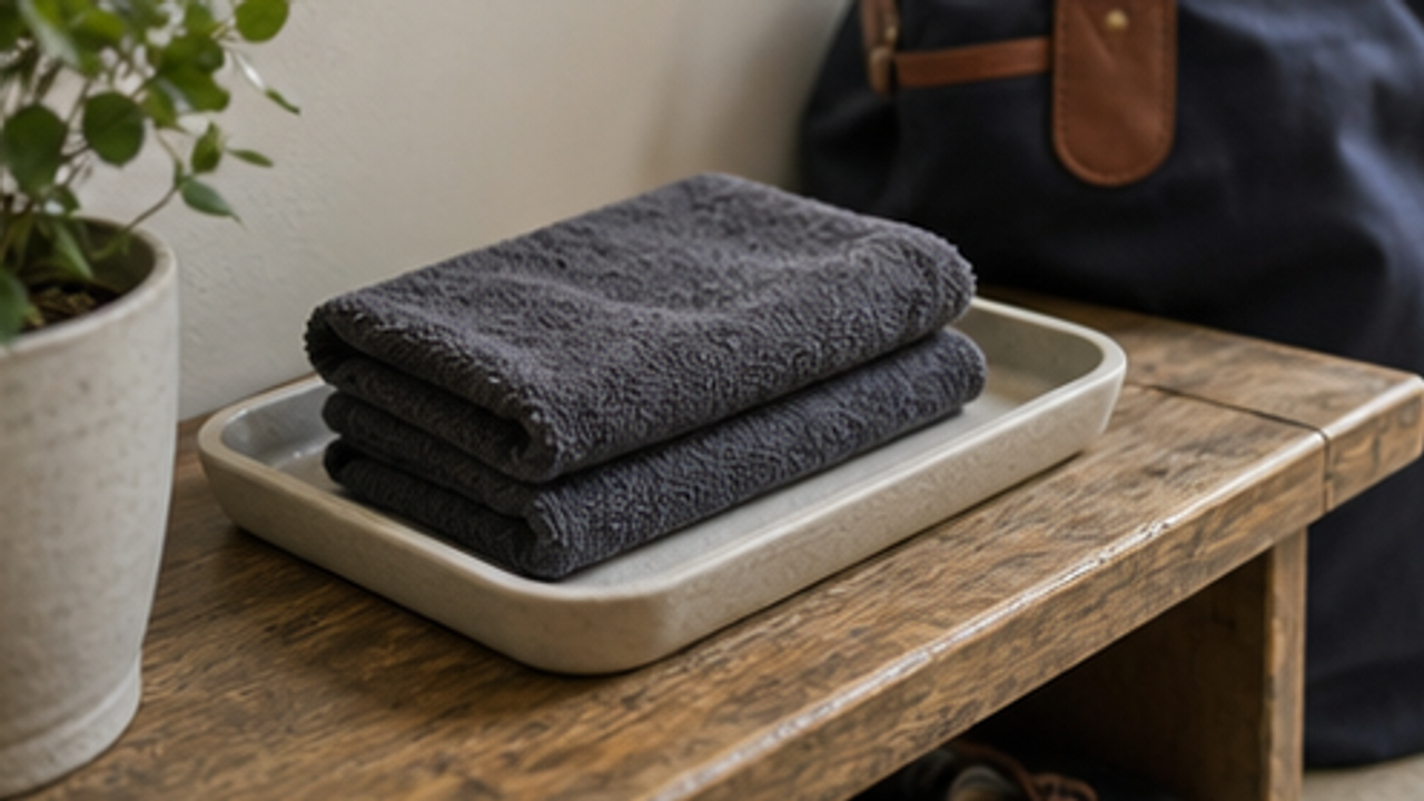 How to Set Up an Entryway Wet Shoe Towel Tray