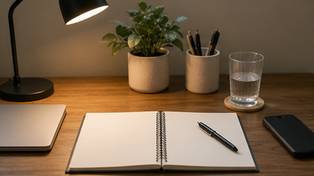 Set Up a Focused Study Desk for One Session