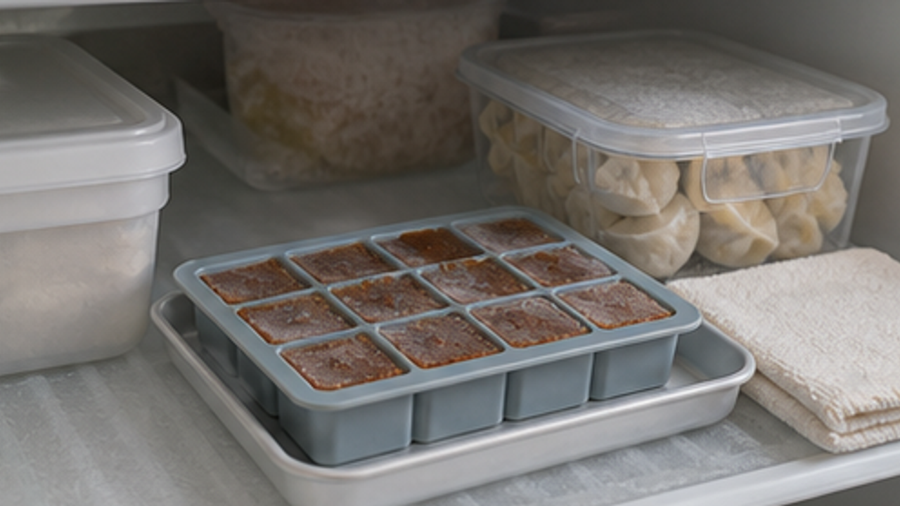 How to Organize a Freezer Dumpling Sauce Cube Tray
