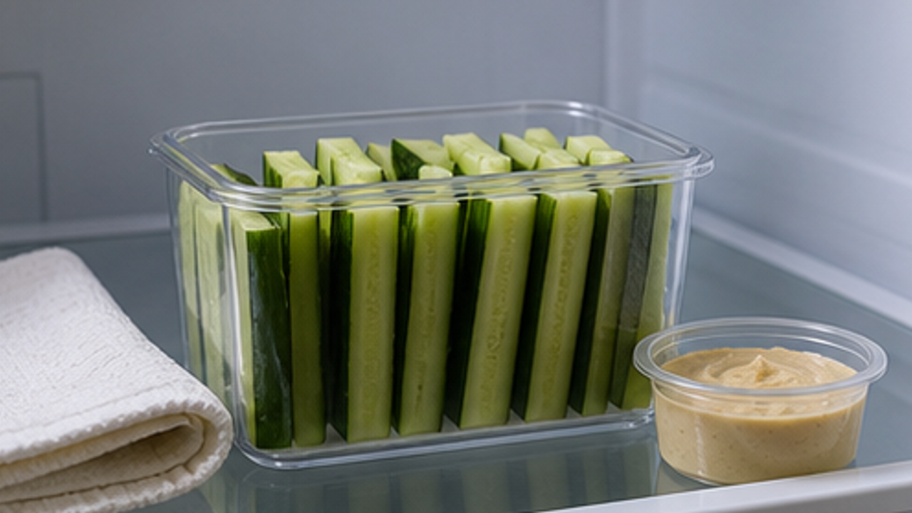 How to Prepare a Fridge Cucumber Stick Snack Box