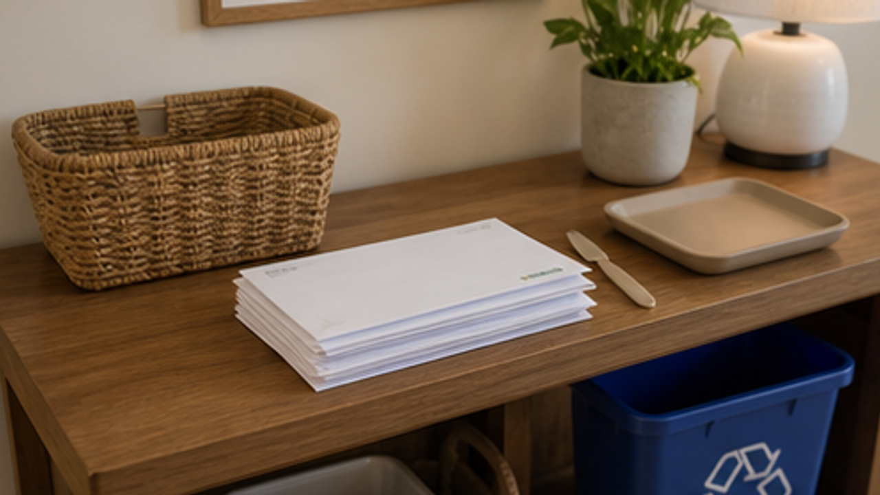 How to Organize a Hallway Mail Discard Basket