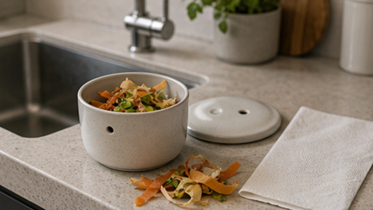How to Make a Kitchen Compost Starter Bowl