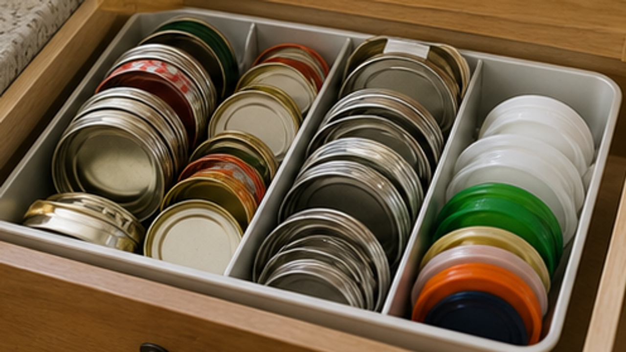How to Organize a Kitchen Jar Lid Drawer