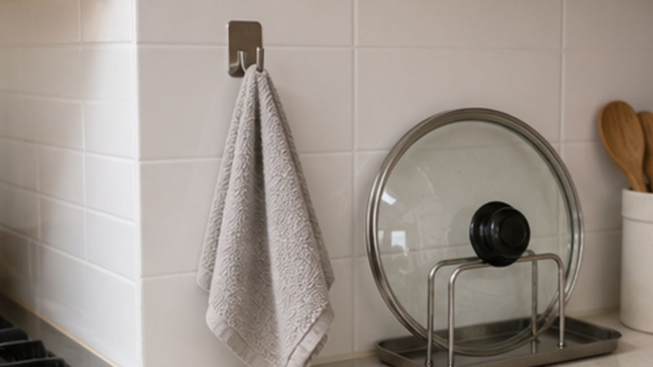 How to Set Up a Kitchen Pot-Lid Steam Towel Hook