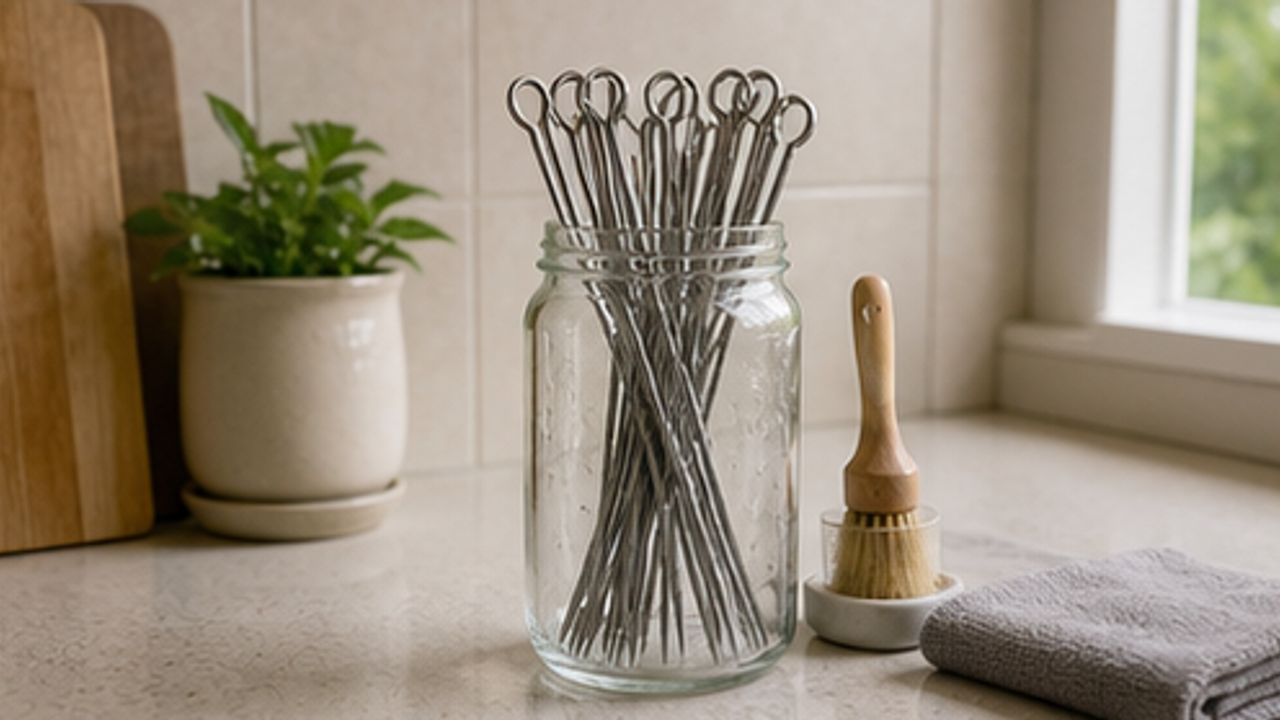 How to Organize a Kitchen Reusable Skewer Drying Jar