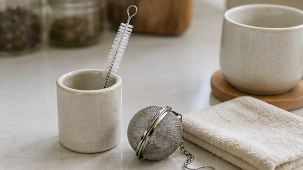 How to Organize a Kitchen Tea Infuser Cleaning Brush Cup