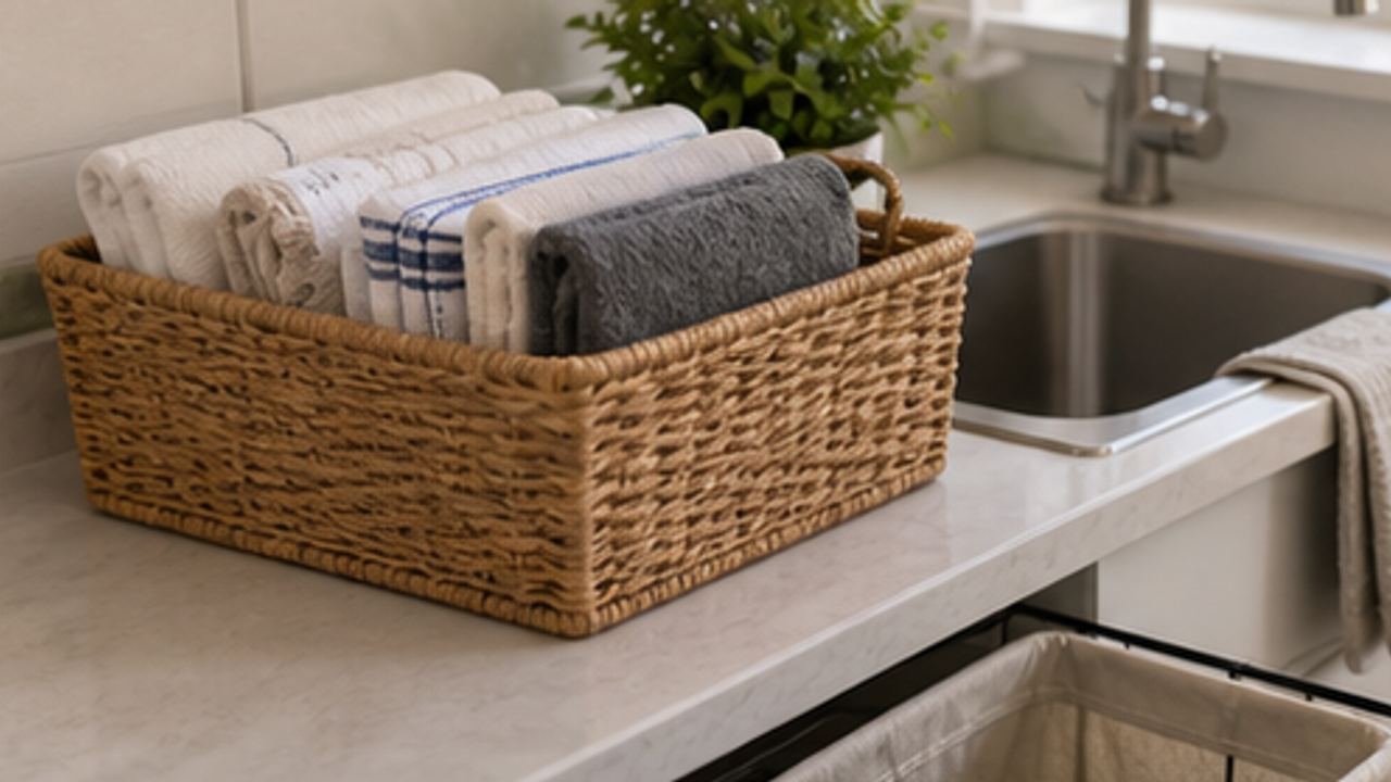 How to Create a Kitchen Towel Rotation Basket