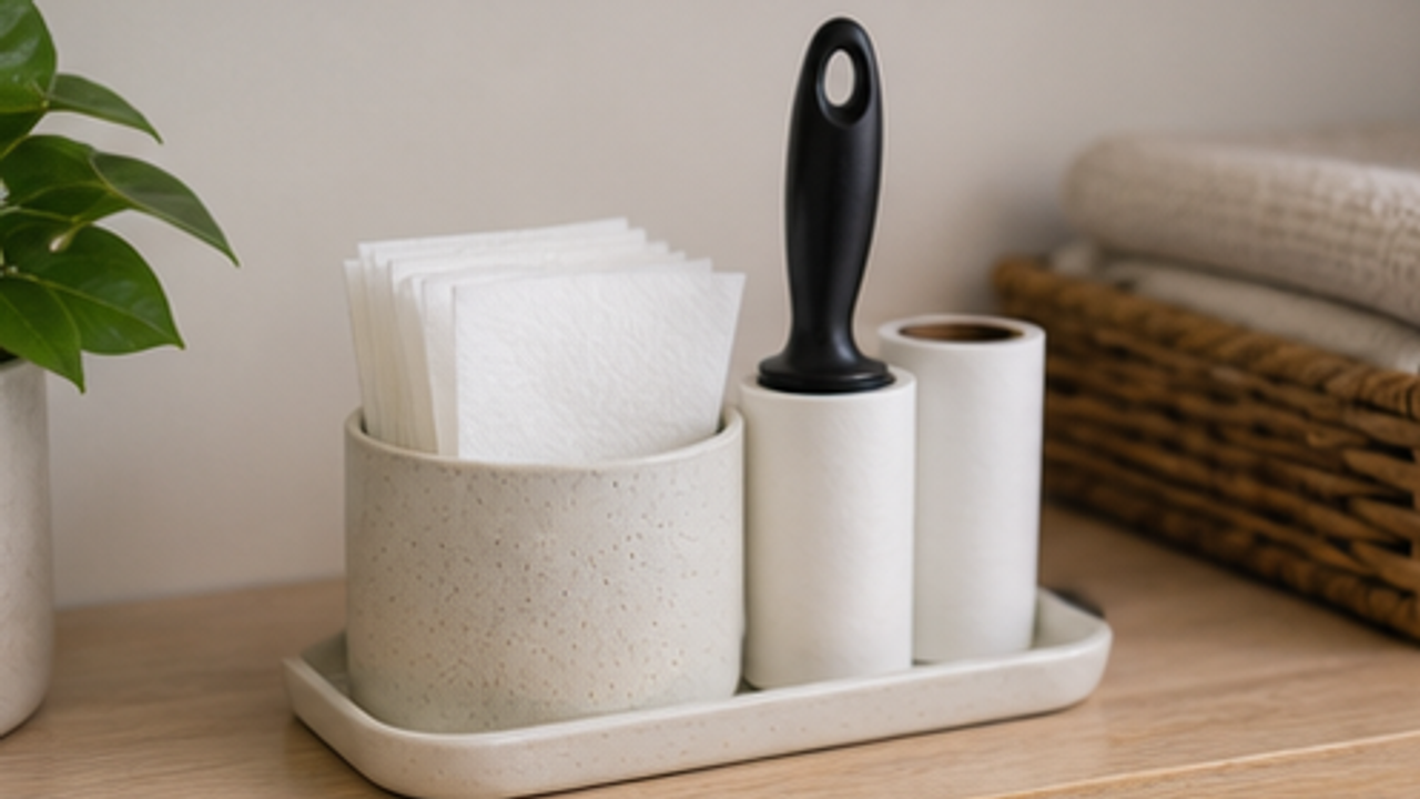 How to Set Up a Laundry Dryer Sheet and Lint Roller Cup
