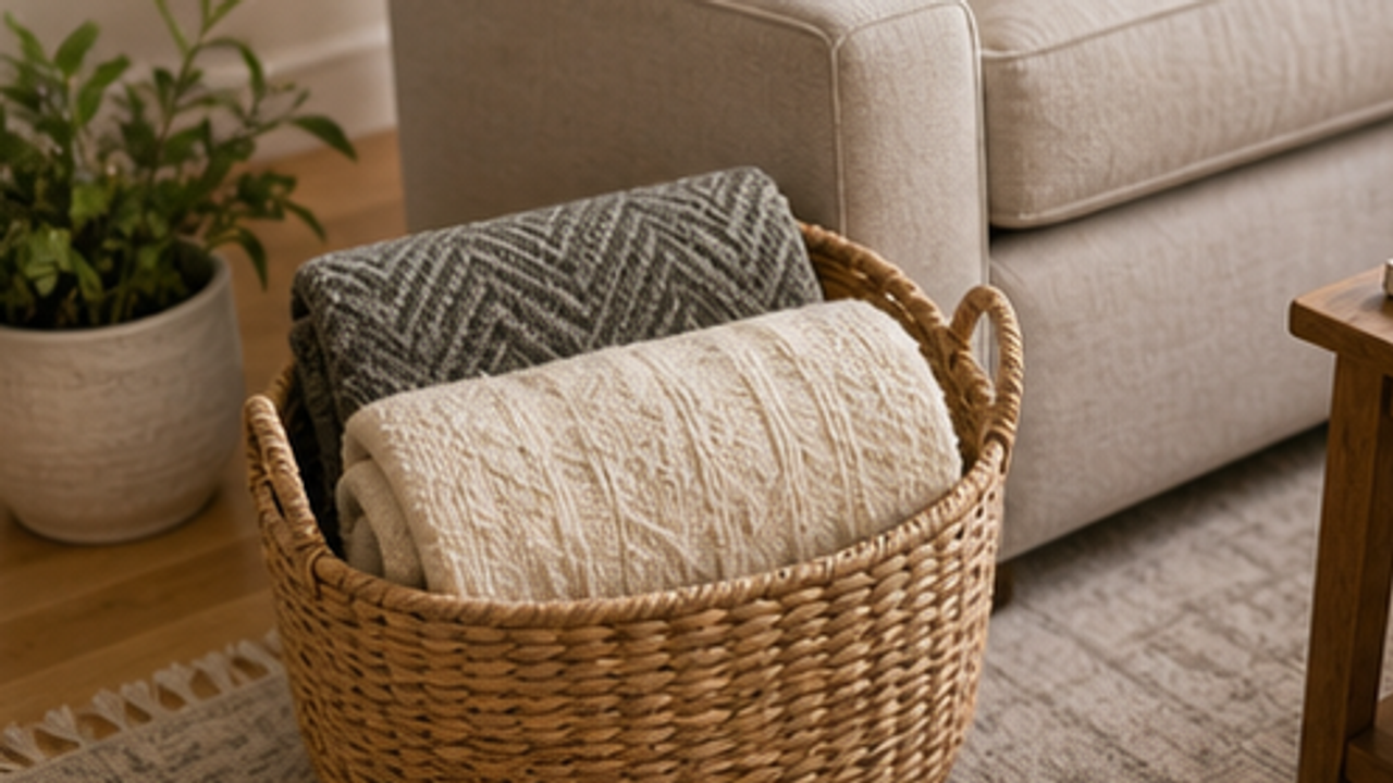 How to Set Up a Living Room Blanket Rotation Basket