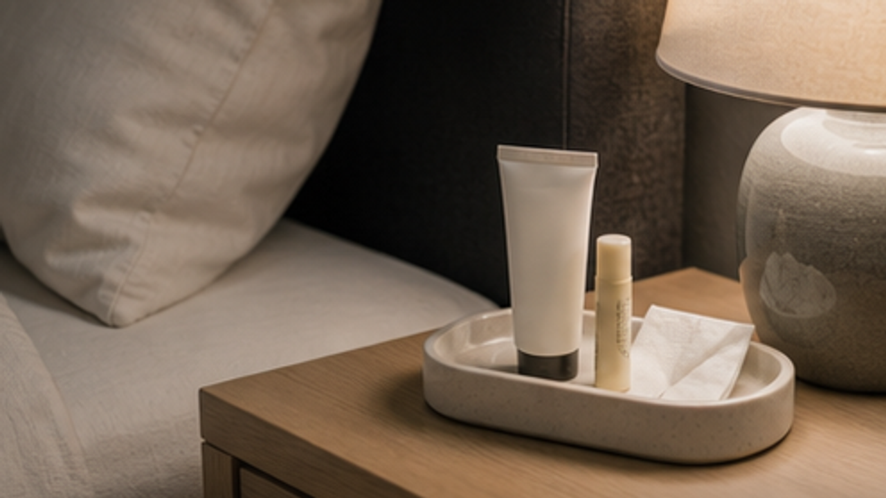 How to Prepare a Nightstand Hand Cream and Lip Balm Tray