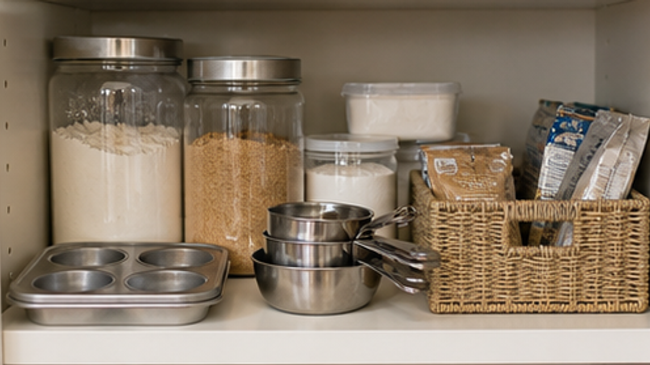 How to Organize a Baking Supplies Shelf