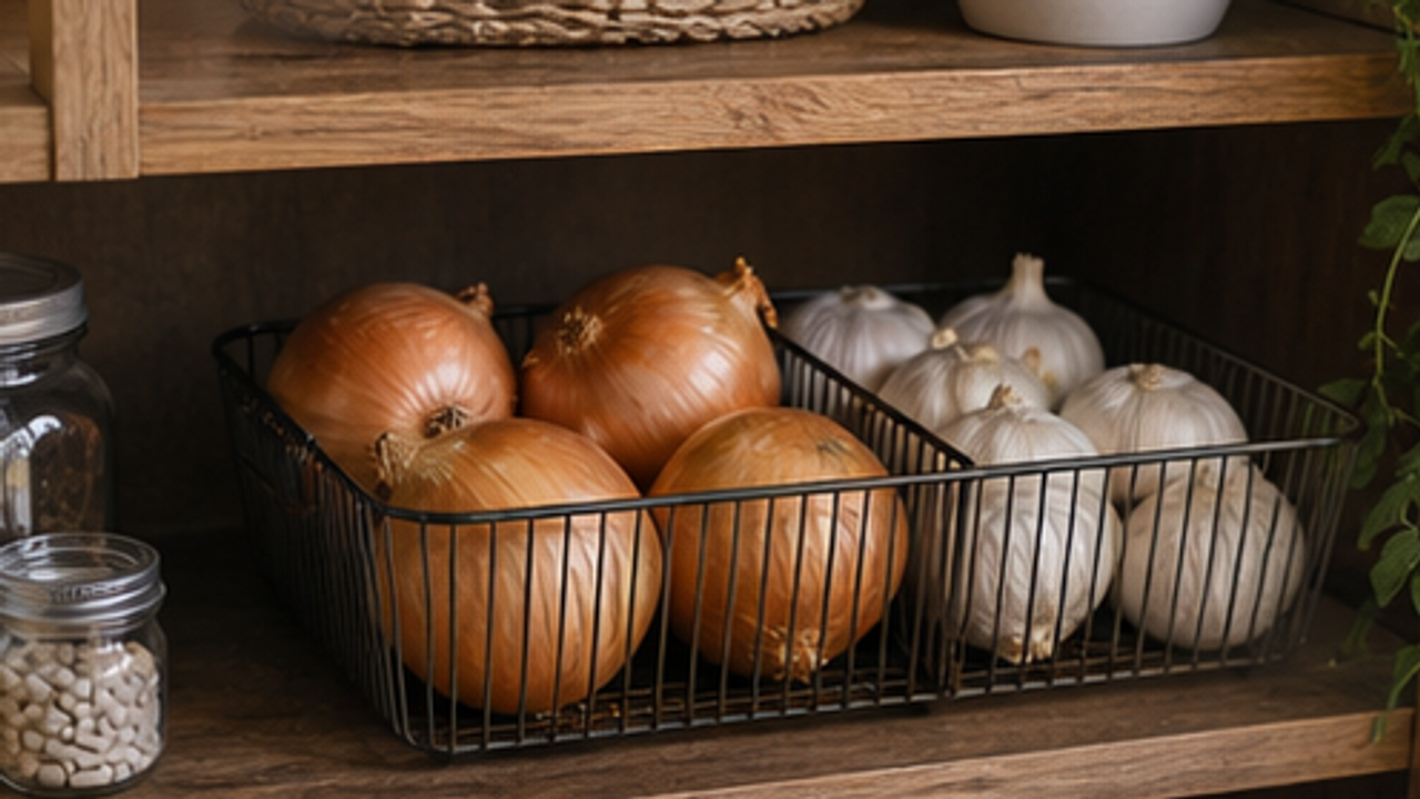 How to Set Up a Pantry Onion and Garlic Breathable Basket