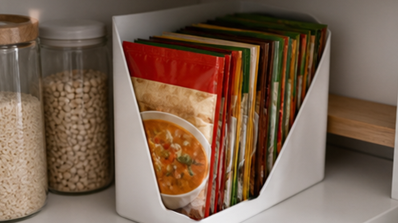 How to Organize Pantry Soup Packets in a Standing File