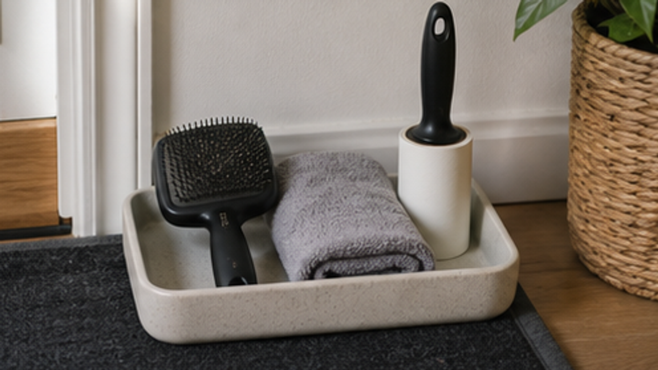How to Set Up a Pet Grooming Brush Tray by the Door
