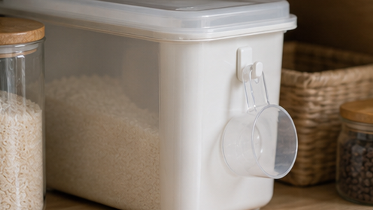 How to Set Up a Rice Bin Measuring Cup Hook