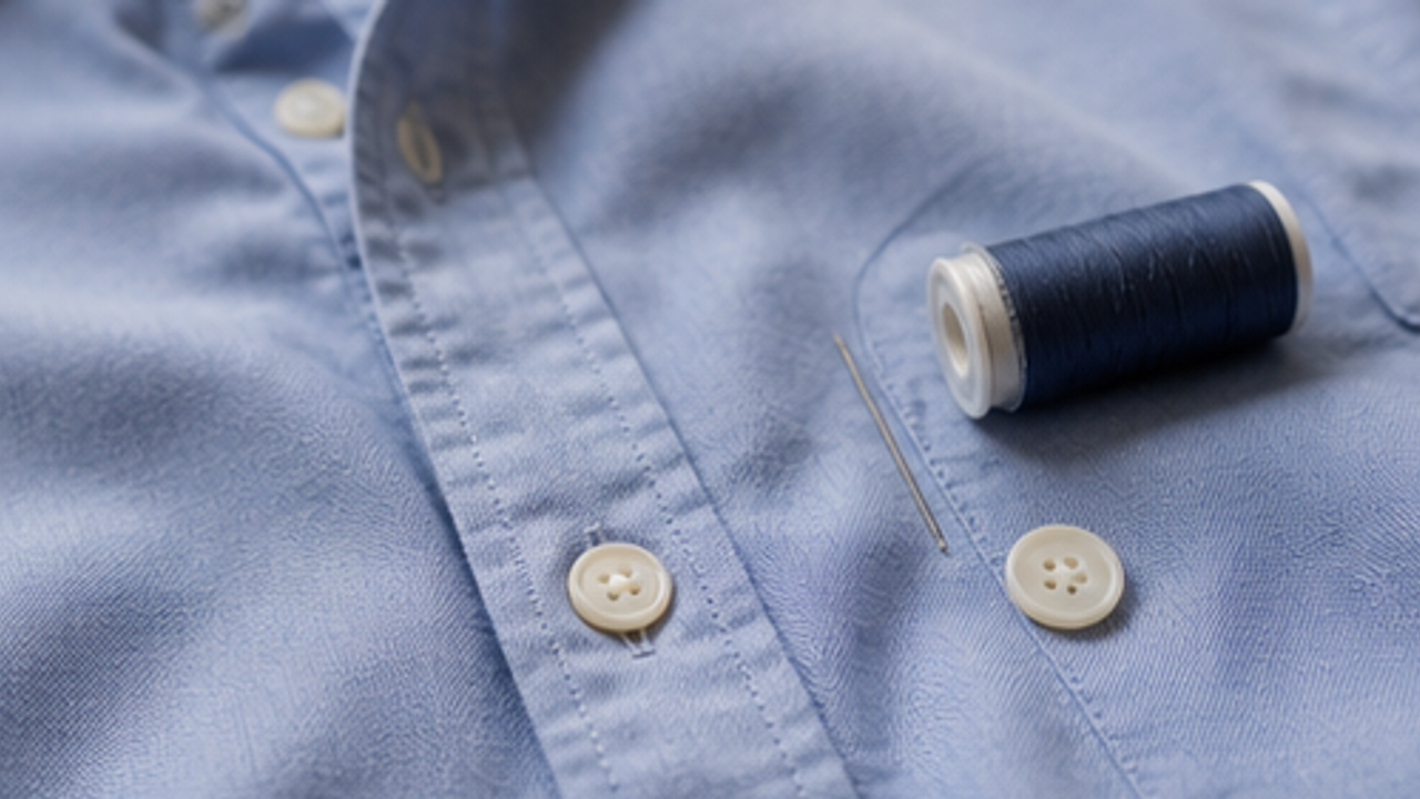 How to Sew a Button Back onto a Shirt