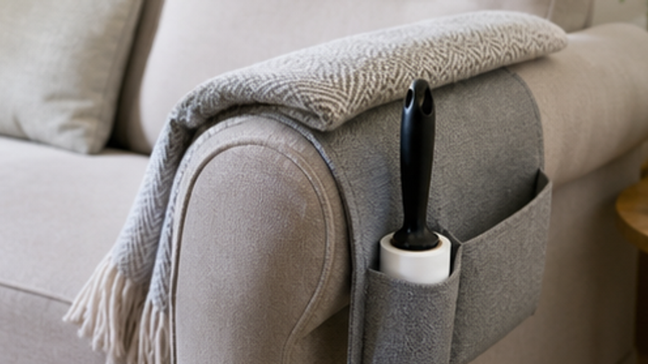 How to Set Up a Sofa Blanket Lint-Roller Pocket