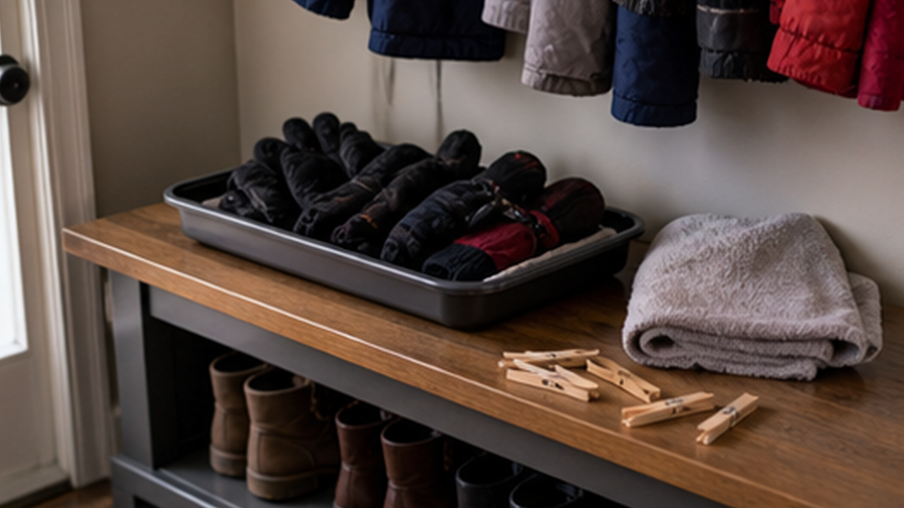 How to Set Up a Winter Glove Drying Tray
